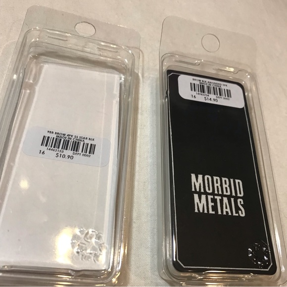 FREE * Morbid Metals NEW Eyebrow Vertical Labret Piercing Balls Stars Rhinestone - Picture 5 of 8